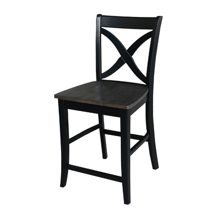 INTERNATIONAL CONCEPTS Cosmo Counter Height Stool, 24" Seat Height, Coal S75-142